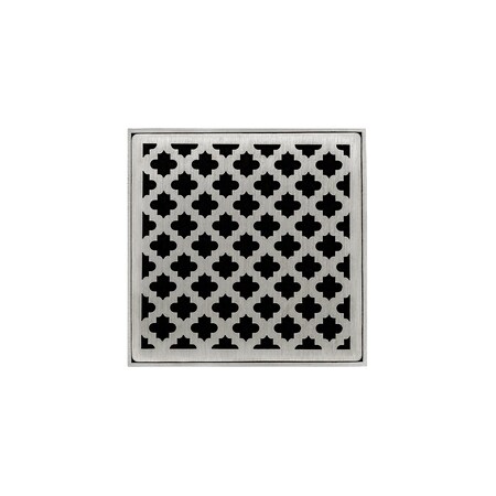Infinity Drain 4"x4"MD4 Cmplt Kit W/Moor DecPlate-SSt W/PVC DrainBdy 2"OUTLT MD_4_2P_SS